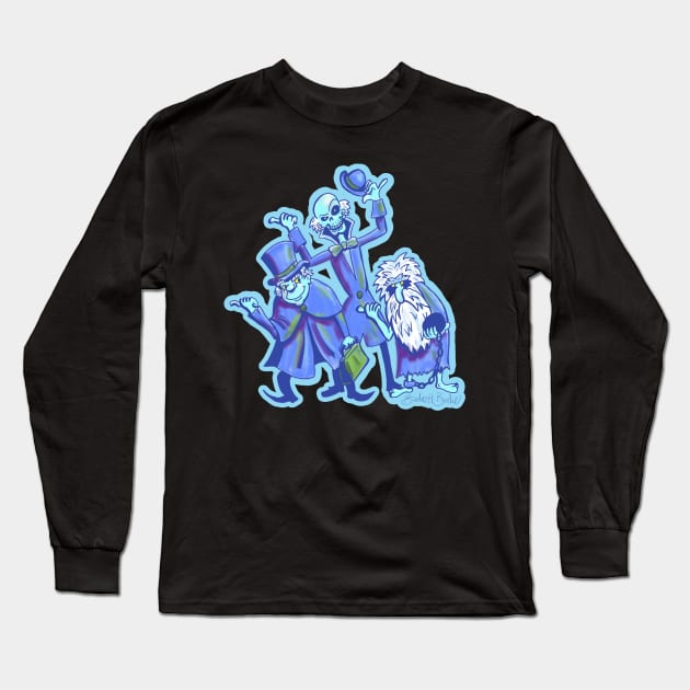 Beware of Hitchhiking Ghosts Long Sleeve T-Shirt by brodiehbrockie